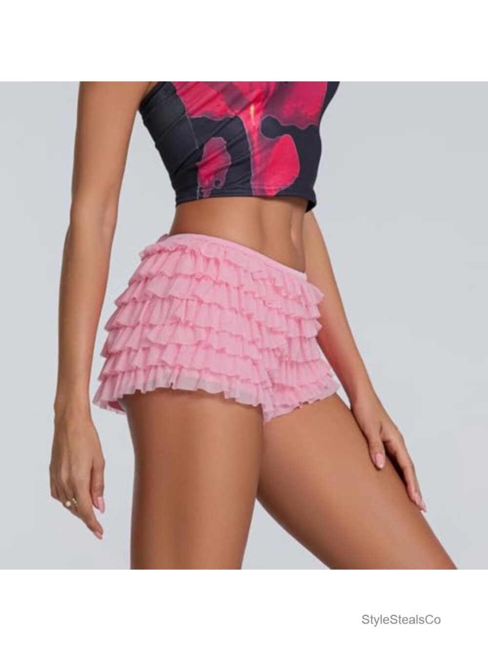 Lace Tiered Ruffled Bloomers Shorts Y2K Lolita Fairy Layered Boy Short - Picture 3 of 4